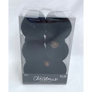 The Christmas Shoppe Black 2" Flocked Ball Ornaments Set 12 Velvet Hobby Lobby